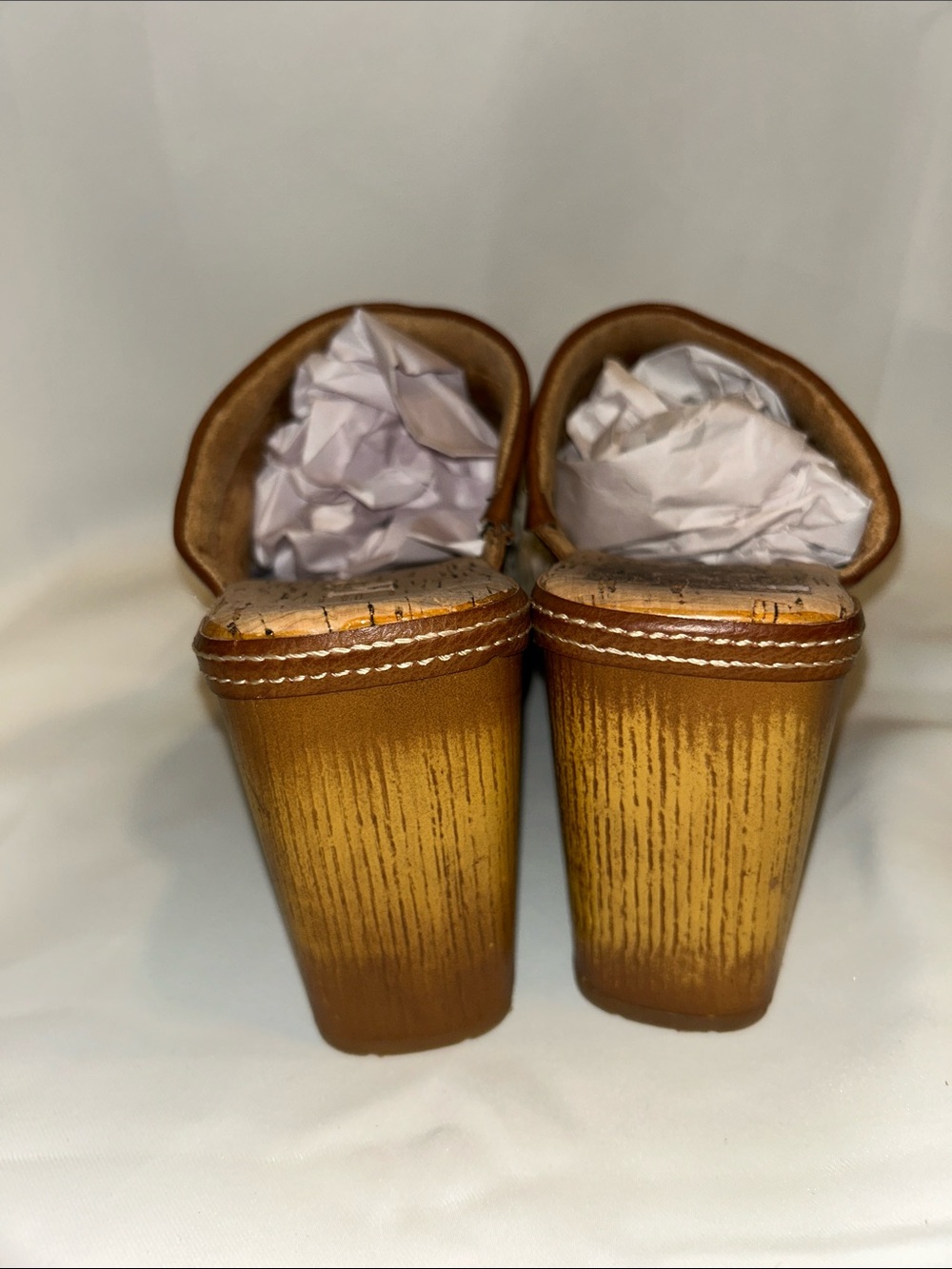 Korks Lori Congo Embroidered Boho Cottage Chunky Faux Wood Heeled Clog Mules 9 - Picture 6 of 15